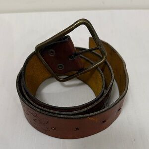 Brown Leather tooled belt